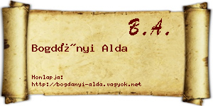 Bogdányi Alda névjegykártya